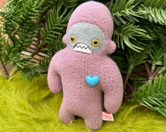 Travel adventure monster friend! Mini sasquatch plush - lavender & grey