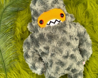 Woolly Sasquatch Handmade Plush...Monster stuffed animal... sage green & mustard