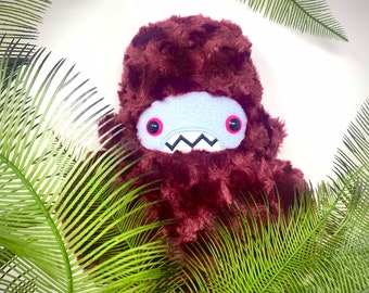 Woolly Sasquatch Handmade Plush...Monster stuffed animal... SPECIAL EDITON  Jewel Tone Garnet