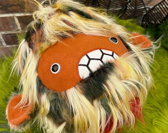 Large Severed Sasquatch Head Pillow... Multi colored shaggy