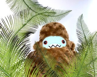 Woolly Sasquatch Handmade Plush...Monster stuffed animal... caramel & mint