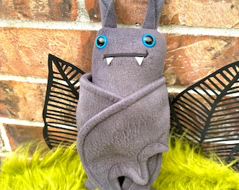 Flasher Bat Plush bat in tiny tighty whities - Blue eyes, Made to Order