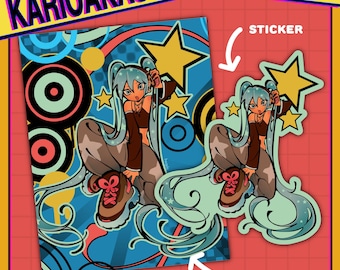 Metro Aero Hatsune Miku Sticker & Mini Print (4"x6") | Y2K, 2000's, Aesthetic, Webcore, Vocaloid