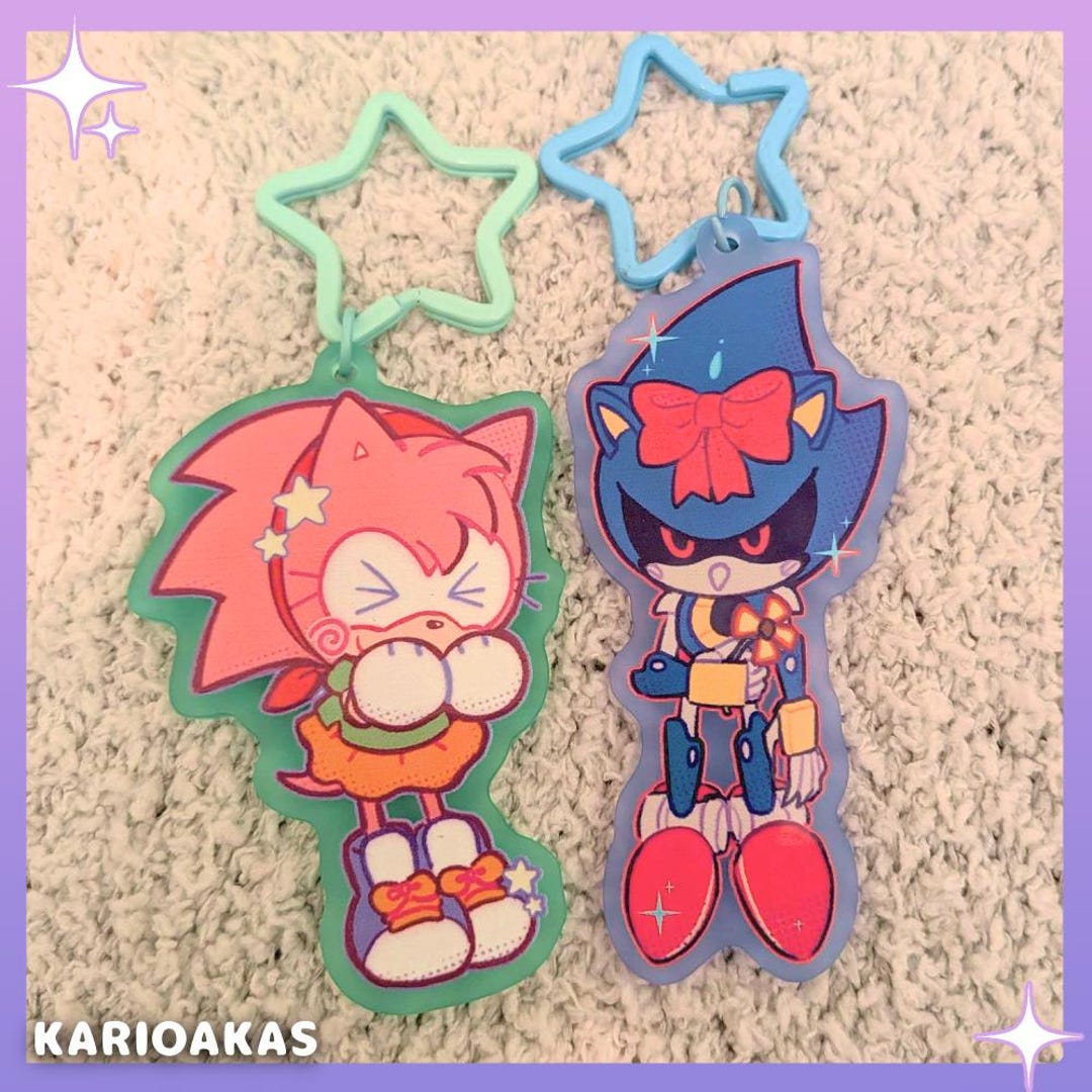 Amy Rose and Metal Sonic Colored Acrylic Keychains - Etsy