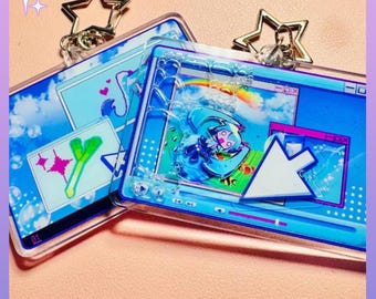 Frutiger Aero Hatsune Miku Liquid Schlüsselanhänger | Y2K, 2000, Ästhetik, Webcore, Vocaloid, Acryl, Schlüsselanhänger