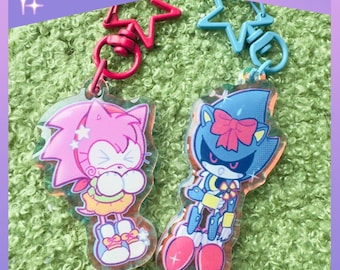 Amy Rose and Metal Sonic keychains