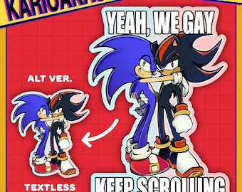 Sonic & Shadow Gay Sticker | Sonadow, Chaos Emerald, Yaoi