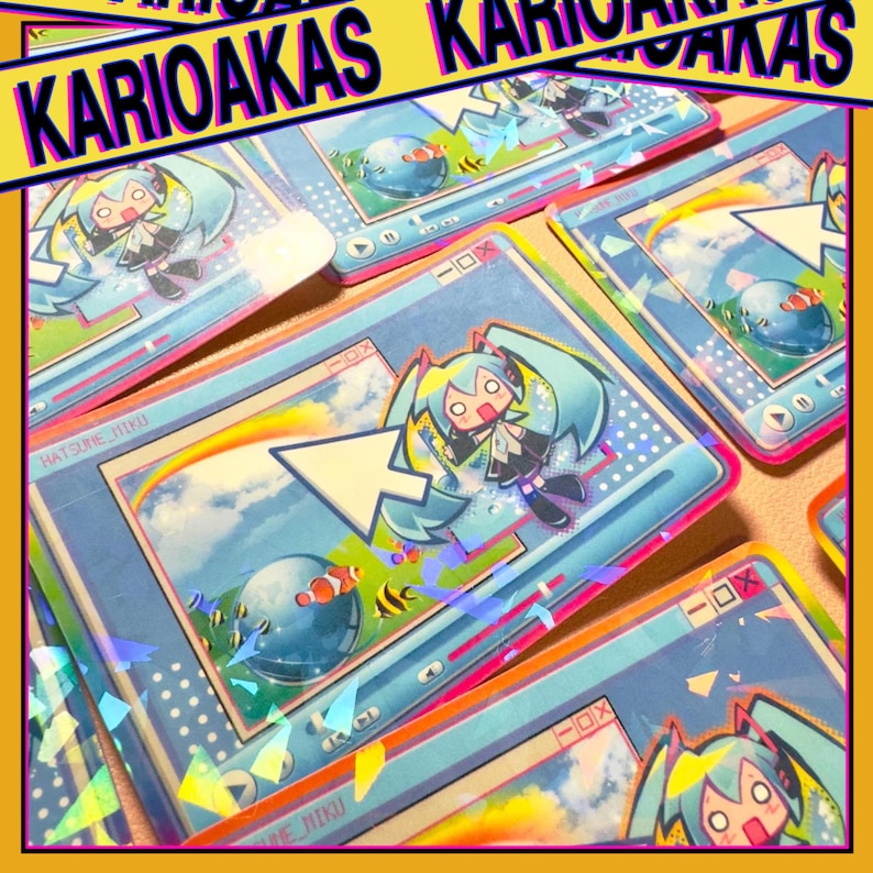 Frutiger Aero Hatsune Miku Holographic Sticker | Y2K, 2000's, Aesthetic, Webcore, Vocaloid image 1