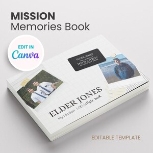 Mission Memories Book Template - Editable in Canva - LDS Missionary Gift - Missionary Call - Missionary Homecoming - Printable
