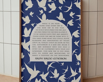 Ralph Waldo Emerson Write It On Your Heart Wall Art, Literature Poem Print, Poetry Lover Gift, Minimalist Wall Art, Literary Wall Art