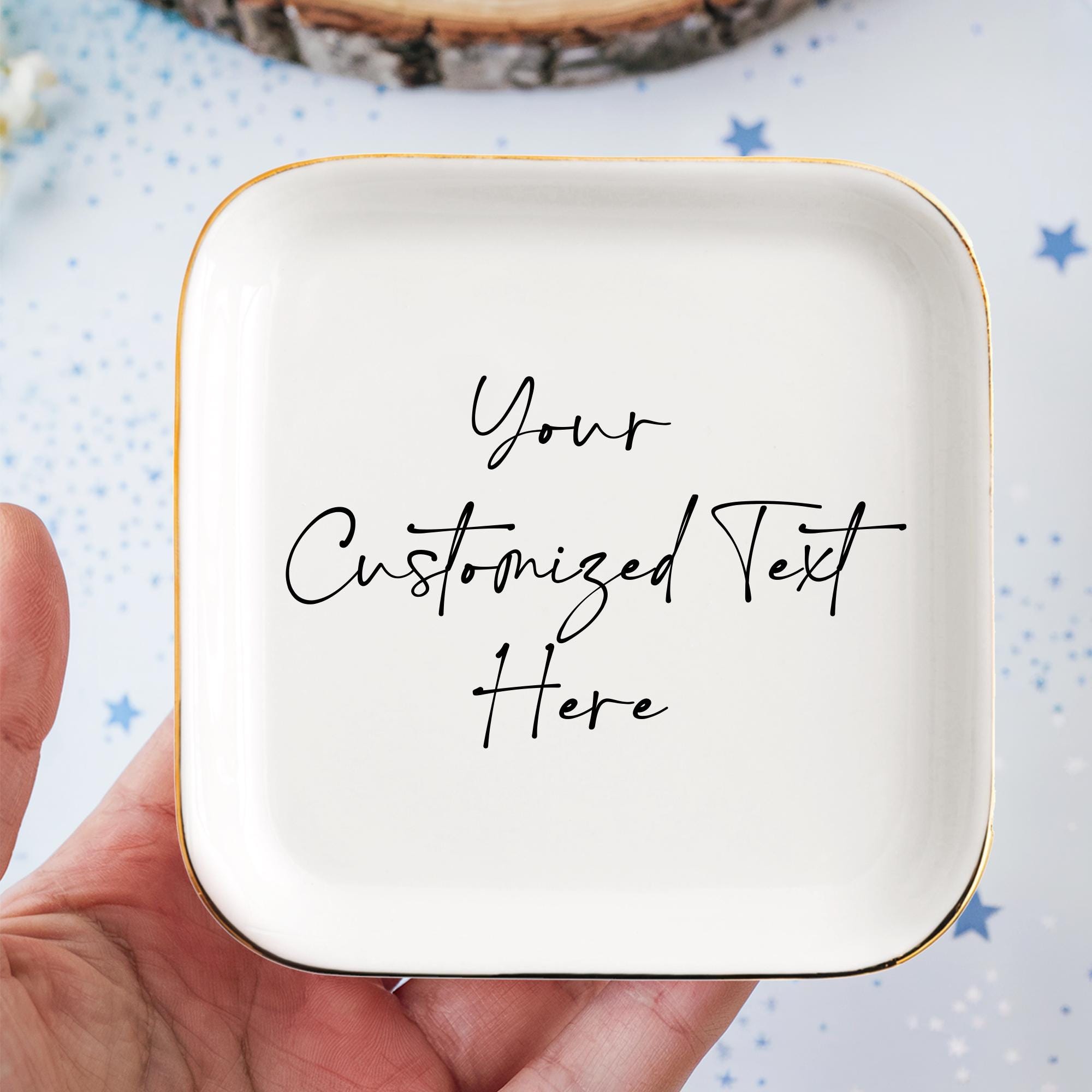 Diseñe su propio plato para anillos, regalo personalizado, plato para anillos personalizado, plato para anillos de cerámica, plato para joyas personalizado, regalo de cumpleaños, regalo para ella