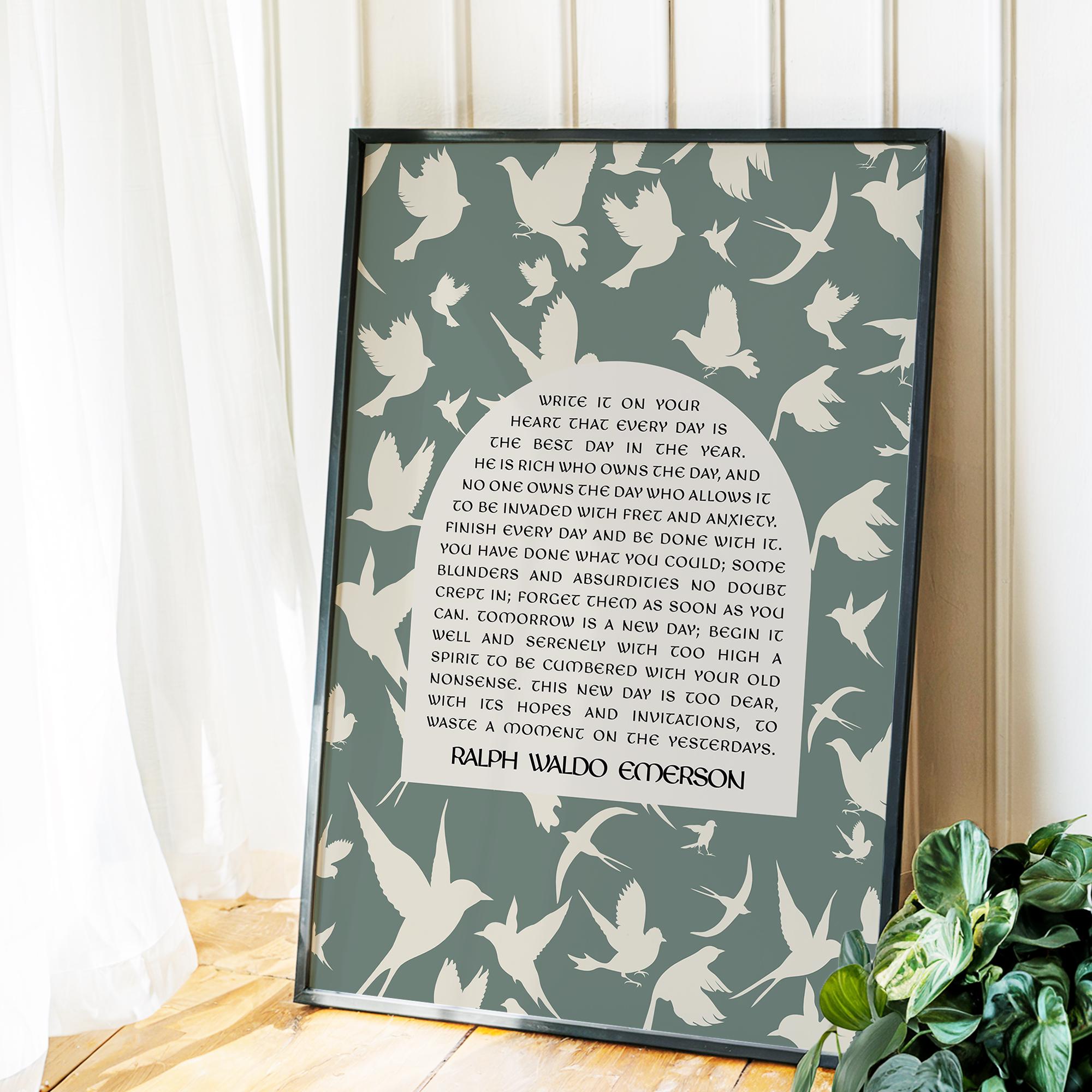 Ralph Waldo Emerson Write It on Your Heart Wall Art, Literature Poem ...