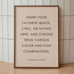 Custom Quote Print, Typography Wall Art, Custom Lyric Wall Art, Quote Wall Art Print, Custom Lyric or Phrase Wall Decor, Customized Gift