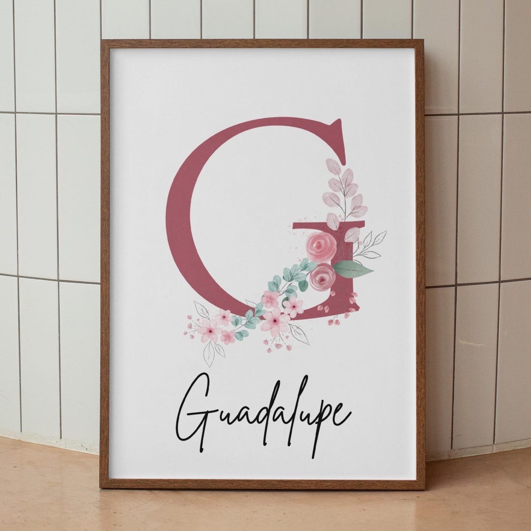 Custom Floral Name Wall Art, Custom Wall Art, Nursery Decor ...