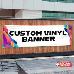 Custom Vinyl Banners, Custom Size Vinyl Banner, Vinyl Banner, Full Color, Outdoor Banner, Custom Gift, Personalized Gift, Business Banner