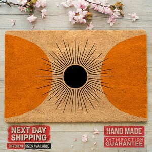 Mid Century Welcome Doormat, Coir Doormat, Modern Doormat, New Home Gift, Front Door Decor, Doormat Outdoor, Realtor Doormat, Minimalist Mat