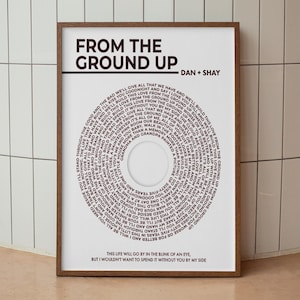 Custom Vinyl Song Lyrics Print, Framed Song Poster, Typography Wall Art, Personalized Music Lover Gift, Personalized Gift, Custom Song Print