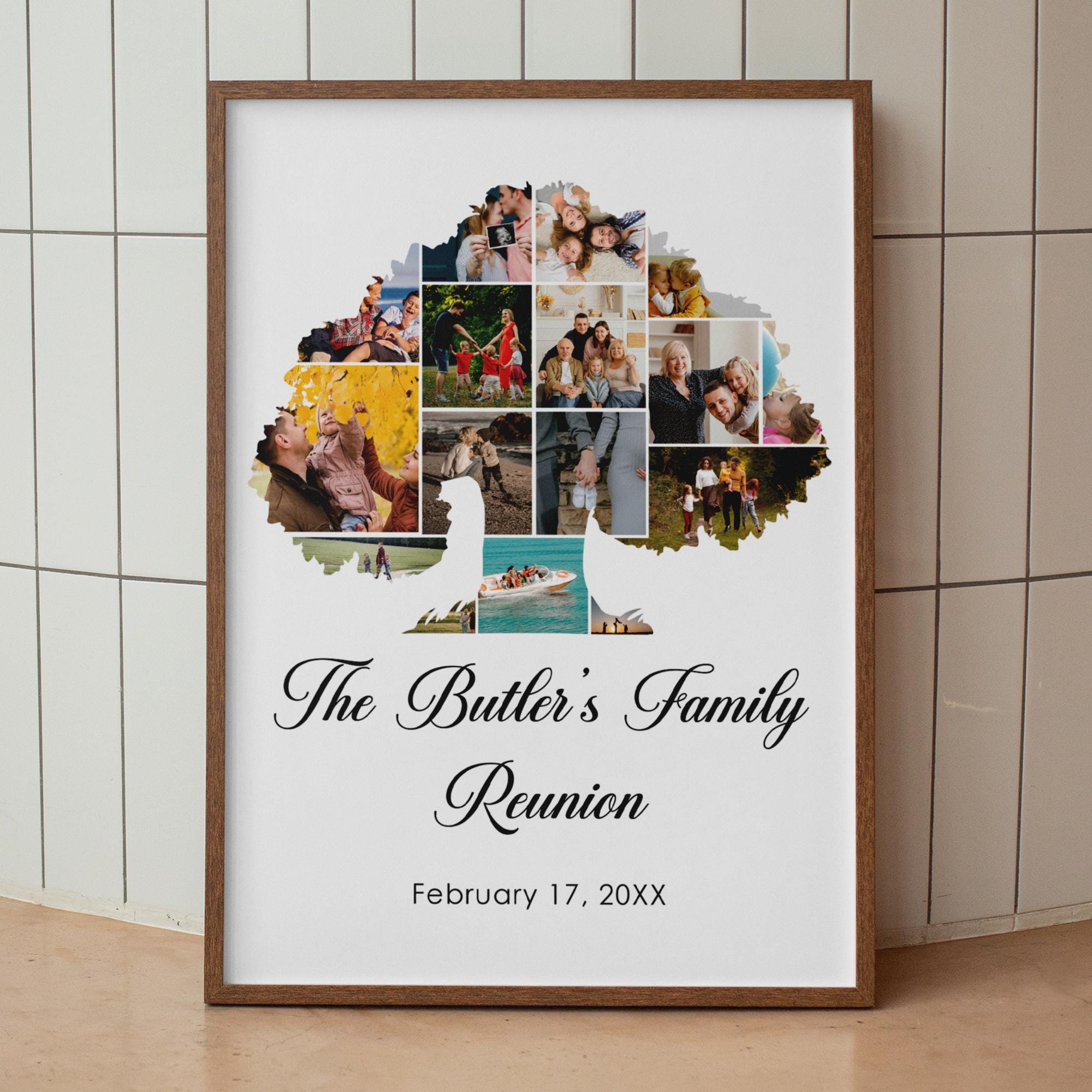 Family Tree Photo Collage Print, Family Tree Art, Family Photo Collage, Living Room Wall Art, Custom Photo Collage, Printable Wall Art