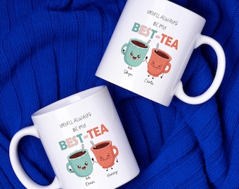 Custom Best-Tea Ceramic Mug, Personalized Gift, 11oz or 15oz, Bestie Mug
