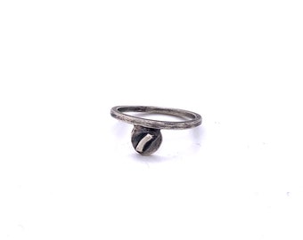 Bague unique argent sterling oxydé Taille 54