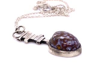 Sterling silver and Arda Jasper Pendant purple gemstone with chain jewelry 925