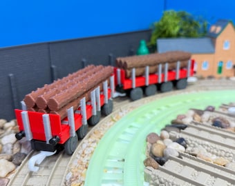 3D Printed Flat Freight Cargo Train for Trackmaster Tracks (Set of 2)