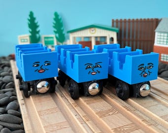Thomas Wooden Railway Open Coach ADA, JANE & MABEL Train Custom Made