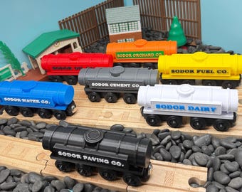 Wooden Railway Large Tanker Train Car Custom Made for Thomas Friends Brio and Others YOU Choose