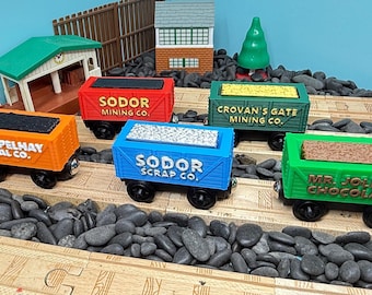 Wooden Railway  Cargo Train Car Custom Made for Thomas Friends Brio and Others YOU Choose