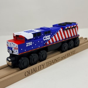 America 250 SD70 diesellok – Stort 3D-utskrivet lok – Specialdesignat trätåg kompatibelt med järnväg