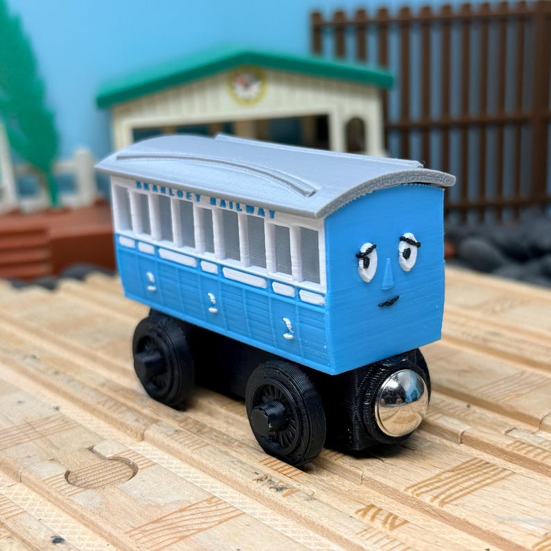 Skarloey Wooden Railway Custom Made Train Coaches, Agnes, Ruth, Jemima ...