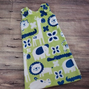 Baby Sleep Sack Sleep Sack Baby Baby Shower Gift Sleep Sack with Buttons Sleep Sack Animals Green Sleep Sack Wearable Blanket image 1