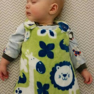 Baby Sleep Sack Sleep Sack Baby Baby Shower Gift Sleep Sack with Buttons Sleep Sack Animals Green Sleep Sack Wearable Blanket image 7