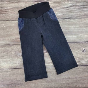 Baby Girl Jeans - Baby Girl Pants - Baby Denim - Sparkly Jeans - 12 Months Size - Sparkles - Baby Girl Gift - Elastic Waistband Baby Pants