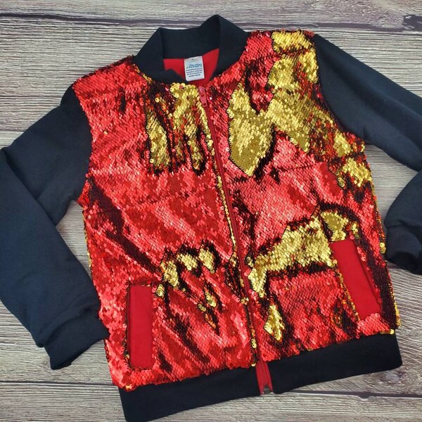 Kids Sequin Bomber Jacket Etsy