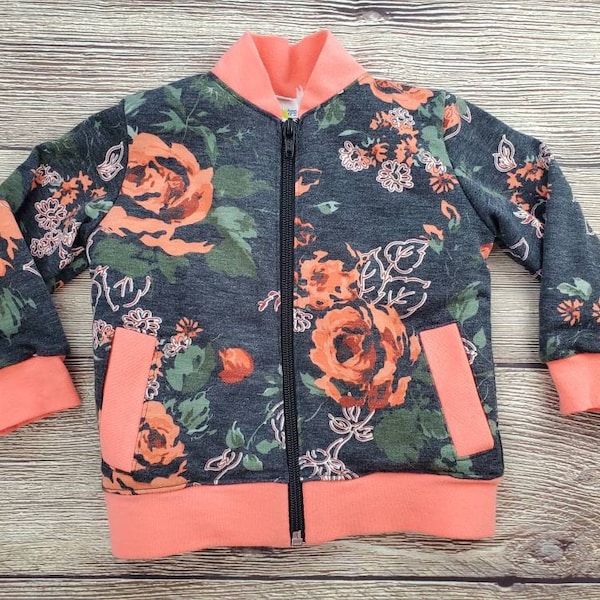 Toddler Girl Bomber Jacket Etsy