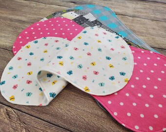 Butterfly Burp Cloth Set,  Cat Burp Cloths, Baby Girl Burp Cloth Set, Burp Rags, Baby Shower Gift, Baby Gift, Trendy Gift, Trendy Baby