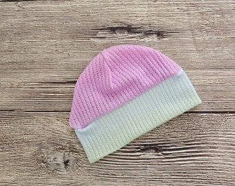 Rainbow Ombre Baby Girl Beanie, Baby Hat, Baby Cuff Hat, Baby Knit Hat, Newborn Hat, Soft Baby Cap, Waffle Knit Baby Hat, Rainbow Baby