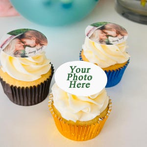 Cupcake Edible Photo Topper-Custom Image Cupcake Topper-Personalized Edible Cookie Topper-Edible Decoration-Family Celebration-Friends Party