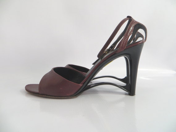 Vintage 60s Andrew Geller Heels Burgundy Leather M
