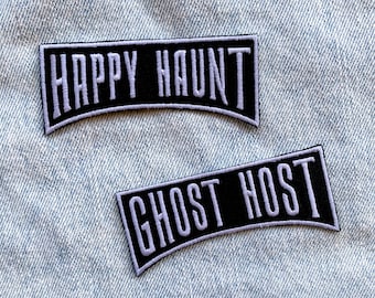 Haunted Mansion Embroidered Patch – Glow in the Dark // Ghost Host / Happy Haunt! (Disney World & Disneyland)