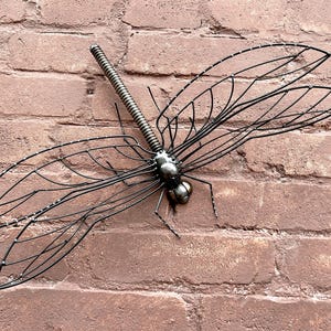 Steampunk Metal Dragonfly Wall Art: Handmade Welded Sculpture