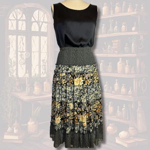 Whimsigoth Skirt Tiered Witchy Bohemian Maxi Earth Tones Ruffle Practical Magic 1990s Y2K - Terra Exchange Vintage