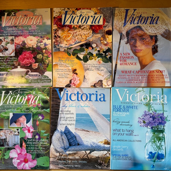 Victoria Magazine Back Issues Nineties Summer Victorian Fashion Recipes Cottagecore Lifestyle - Terra Exchange Vintage