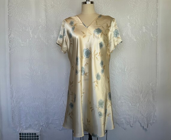 MONDAINE vintage 1930s Nightgown Slip Dress: pink silk night dress lingerie