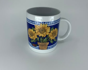 Sunflower Mug Nineties 90s Cottagecore Sunflowers Diner Coffee Cup - Terra Exchange Vintage