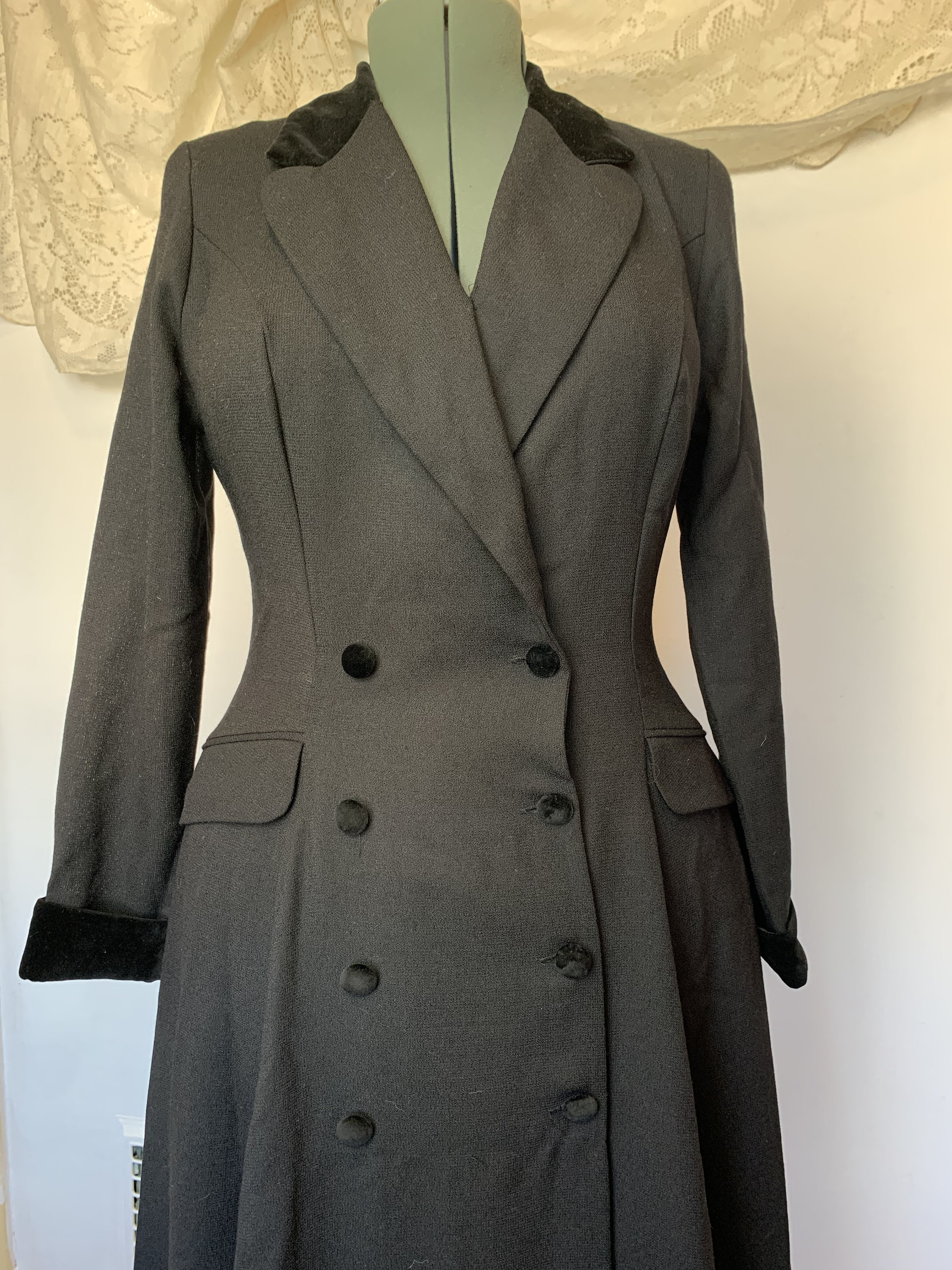 long velvet equestrian coat