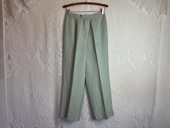 Buy Silk Linen Trousers Ralph Lauren Pleated Pants Light Academia 