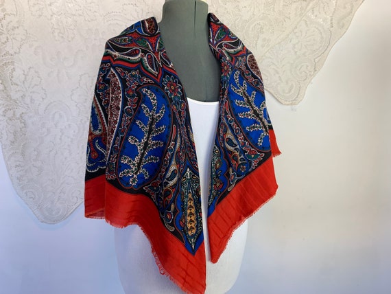 Paisley Shawl Gothic Victorian Witchy Red White a… - image 1