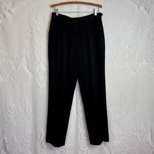 Wool Pleated Trousers Dark Academia Black Trousers Witchy Librarian Collegiate Style Riding Pants Peaky Blinders - Terra Exchange Vintage